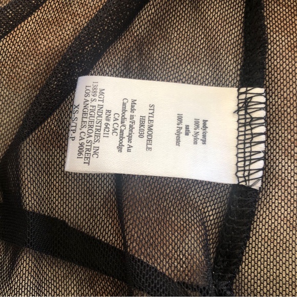 In Bloom by Jonquil Sheer Chiffon Wrap Robe, Black, XS-S - Picture 9 of 9